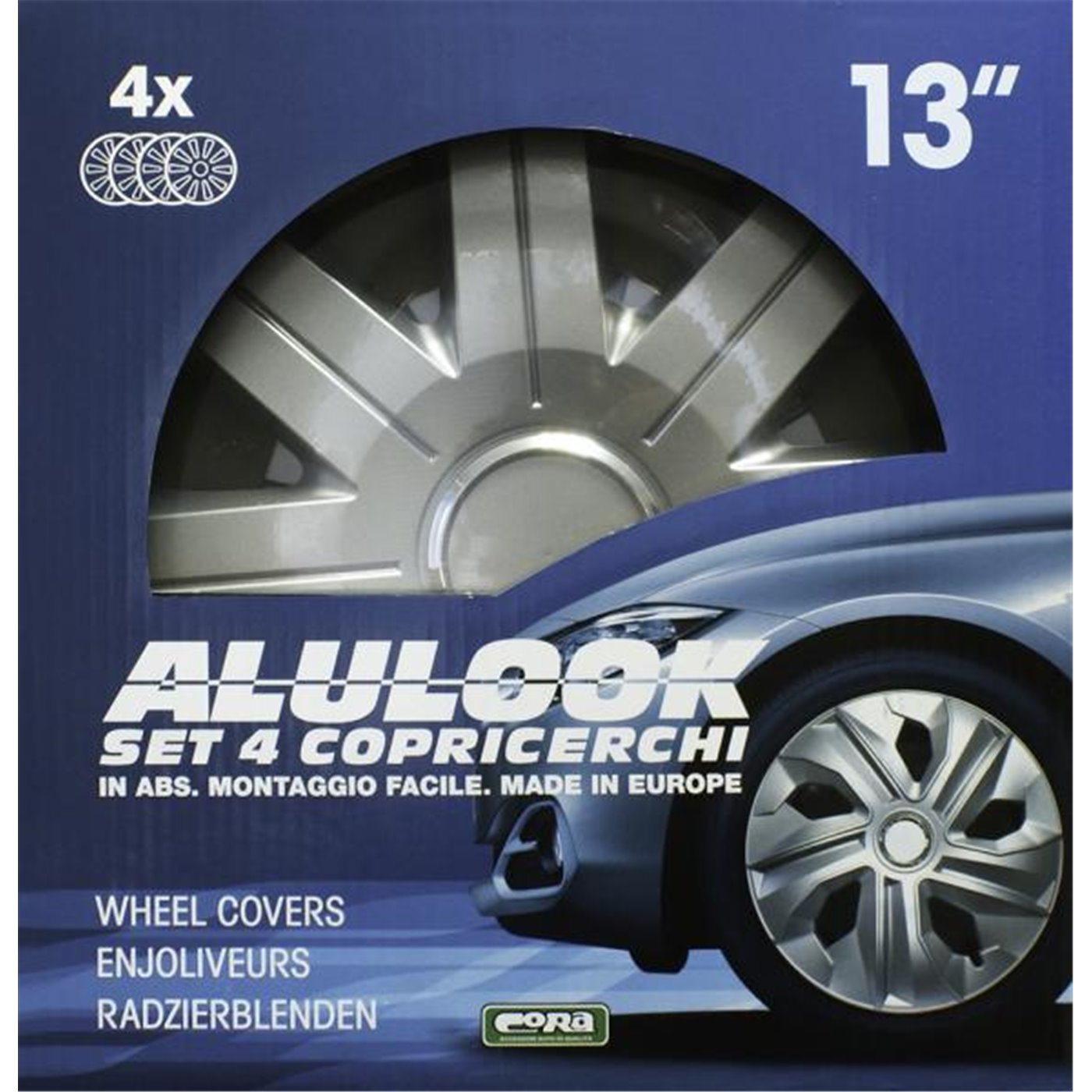 KIT SET DI 4 COPRICERCHI UNIVERSALI PER CERCHI RUOTA DIAMETRO 13 POLLICI