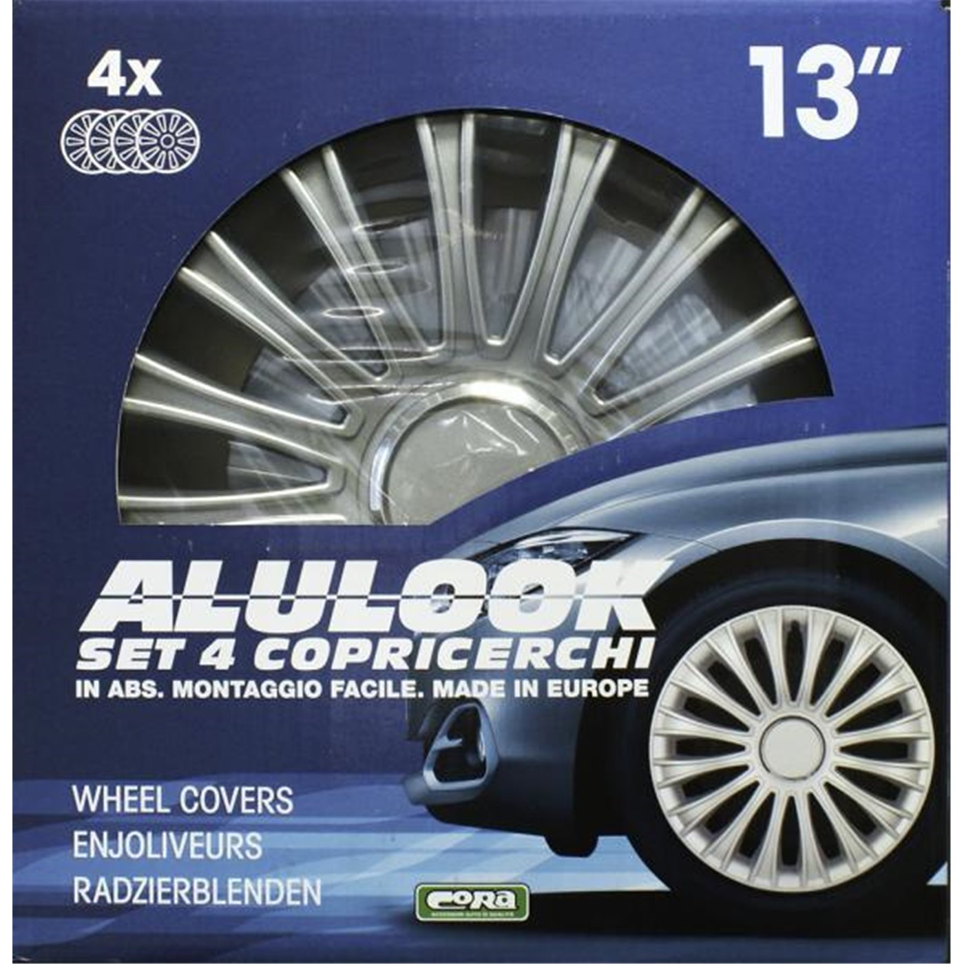 KIT SET DI 4 COPRICERCHI UNIVERSALI PER CERCHI RUOTA DIAMETRO 13 POLLICI
