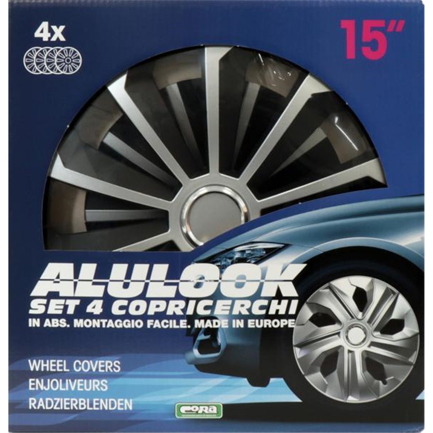 KIT DE 4 ENJOLIVEURS UNIVERSELS POUR JANTES DE 15 POUCES DE DIAMÈTRE