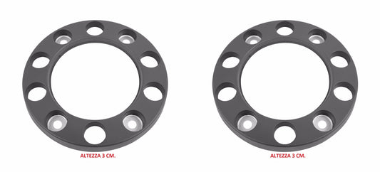 ANELLO RUOTA IVECO TRAKKER TUTTI I TIPI 10 FORI IN PLASTICA 3 CM TIPO BASSO (COPPIA)