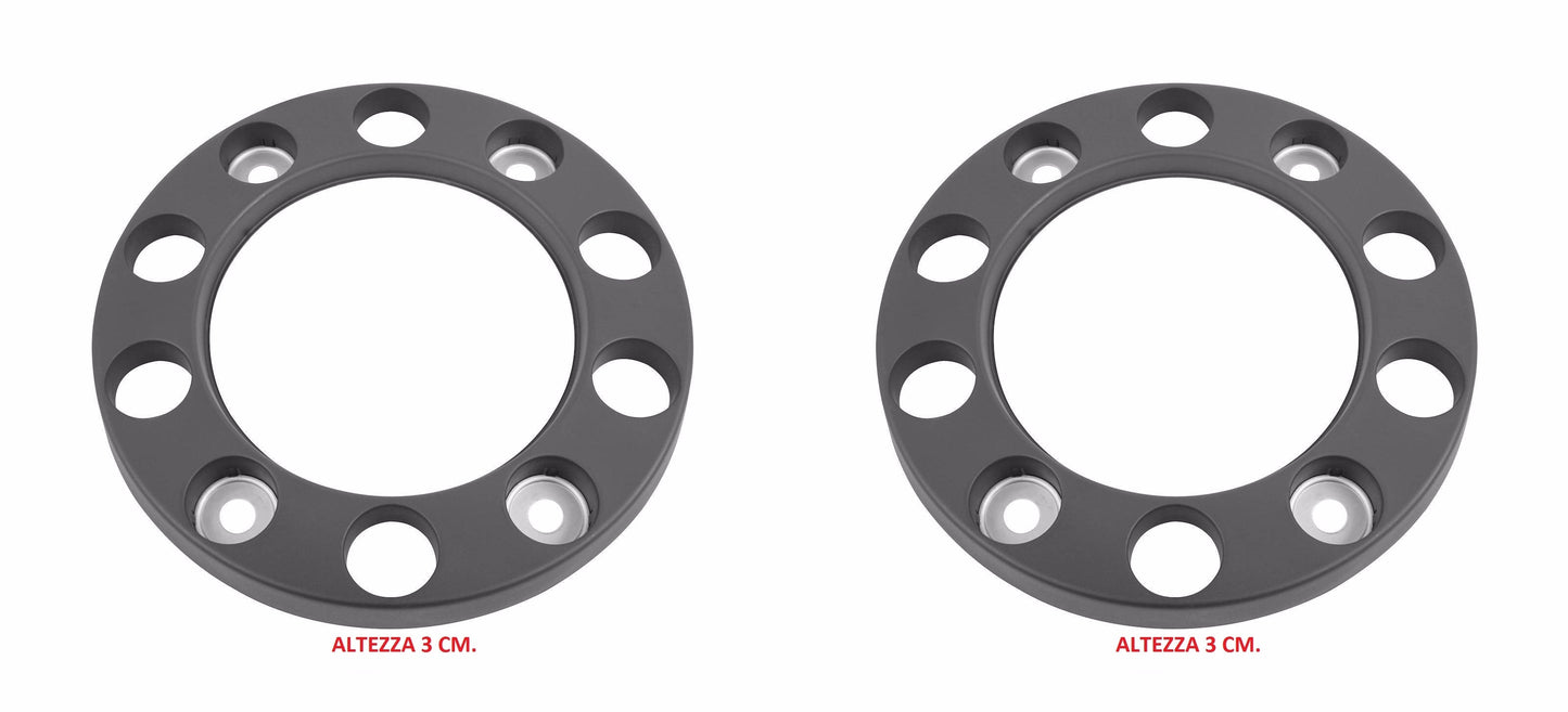 ANELLO RUOTA IVECO EUROTECH EUROSTAR TUTTI I TIPI 10 FORI IN PLASTICA 3 CM TIPO BASSO (COPPIA)