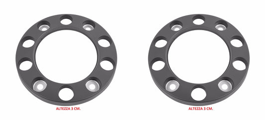 ANELLO RUOTA IVECO EUROTECH EUROSTAR TUTTI I TIPI 10 FORI IN PLASTICA 3 CM TIPO BASSO (COPPIA)
