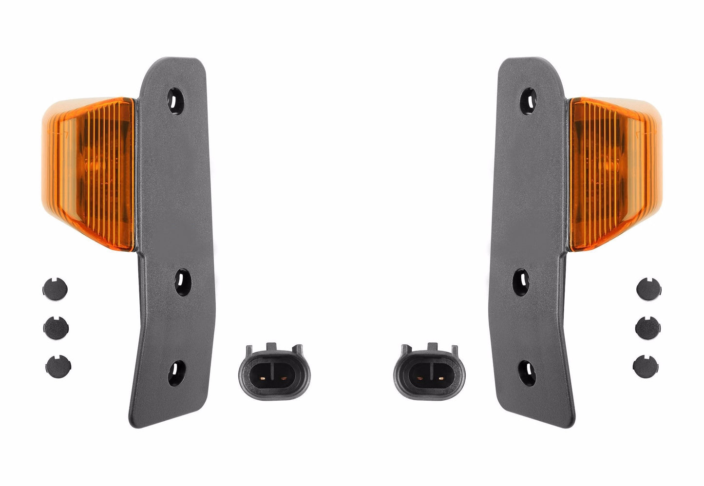 PAIRE DE FEUX LATÉRAUX POUR IVECO STRALIS DEPUIS 2001 TOUS TYPES ORANGE AVEC 3 TROUS + PORTE-AMPOULES
