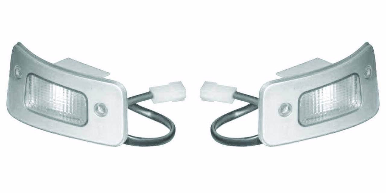 LUCI DI INGOMBRO CABINA SINISTRA+DESTRA IVECO TRAKKER DAL 2004 CON CORNICE ARGENTO