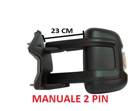 SPECCHIO RETROVISORE MANUALE SINISTRO FIAT DUCATO DAL 09/2006 + 01/2014 2 PIN CON FANALINO
