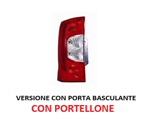 GRUPPO FANALE POSTERIORE SINISTRO FIAT FIORINO DAL 10/2007 + FIAT QUBO DAL 01/2008 CON PORTELLONE