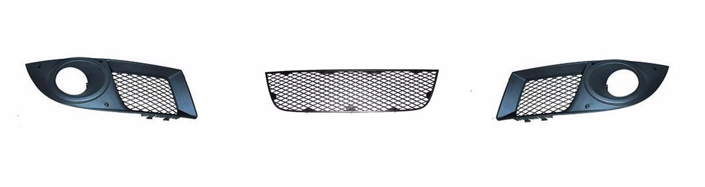 KIT GRILLE INFÉRIEURE DE PARE-CHOCS AVANT FIAT DOBLO DE 11/2005 À 09/2009 AVEC FEUX ANTIBROUILLARD