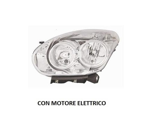 PROIETTORE FARO ANTERIORE SINISTRO FIAT DOBLO DAL 12/2009 AL 12/2014 CON MOTORINO ELETTRICO
