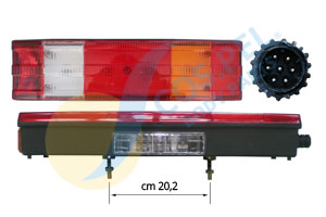 FANALE POSTERIORE SINISTRO MERCEDES ACTROS MP1-MP2-MP3 CONNETTORE LATERALE 7 PIN
