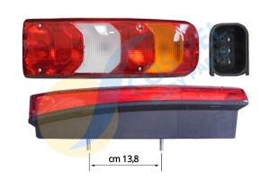 FANALE POSTERIORE DESTRO MERCEDES ACTROS MP4 DAL 2012 CONNETTORE LATERALE 7 PIN