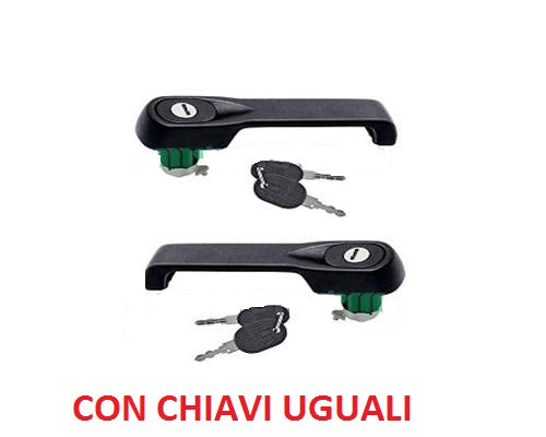 COPPIA MANIGLIE PORTA DESTRA+SINISTRA FIAT FIORINO DAL 07/1990 CON CHIAVI UGUALI
