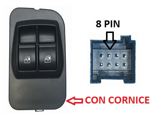 INTERRUPTEUR DE LÈVE-VITRE AVANT GAUCHE FIAT FIORINO À PARTIR DE 10/2007 + FIAT QUBO À PARTIR DE 01/2008