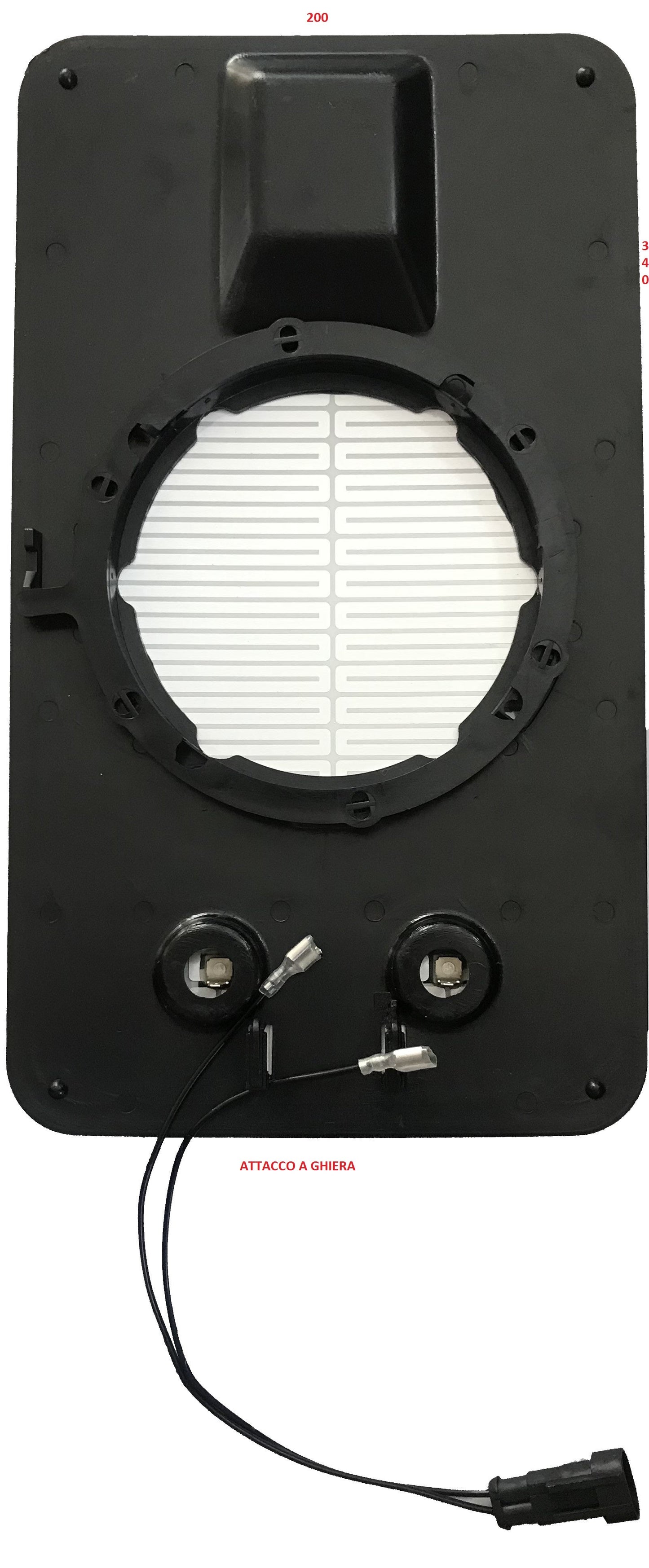 PLAQUE DE RÉTROVISEUR IVECO STRALIS DE 2001 340X200 FIXATION PAR ANNEAU THERMIQUE