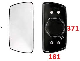 PLAQUE DE VERRE DE RÉTROVISEUR INFÉRIEURE THERMIQUE IVECO STRALIS À PARTIR DE 2007 + EUROCARGO TECTOR À PARTIR DE 2003 TOUS TYPES