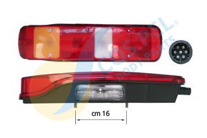 FANALE POSTERIORE SINISTRO VOLVO FH 12-16 II^ SERIE CON LUCE TARGA CONNETTORE LATERALE 7 PIN