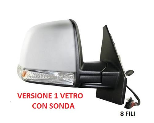 SPECCHIO RETROVISORE DESTRO ELETTRICO FIAT DOBLO DAL 12/2009 AL 12/2014 + 05/2015 CON PRIMER 8 PIN