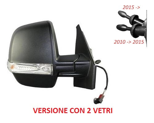 SPECCHIO RETROVISORE DESTRO MECCANICO FIAT DOBLO DAL 12/2009 AL 12/2014 NERO