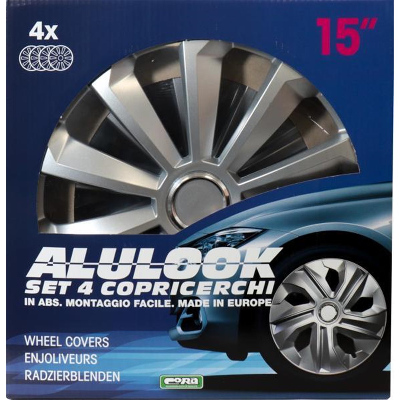 KIT SET DI 4 COPRICERCHI UNIVERSALI PER CERCHI RUOTA DIAMETRO 15 POLLICI
