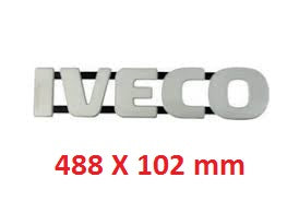 SCRITTA SIGLIA FRONTALE ANTERIORE "IVECO" PER IVECO EUROTRAKKER-EUROTECH EUROSTAR 488X102 mm