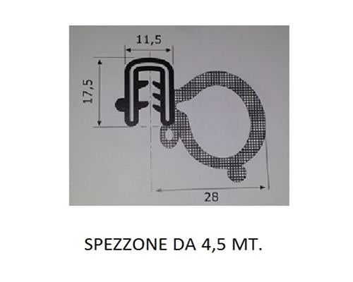 GUARNIZIONI PORTE CABINA DESTRA=SINISTRA IVECO EUROCARGO DAL 2008 (PREZZO COPPIA)