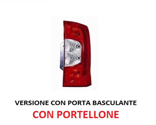 GRUPPO FANALE POSTERIORE DESTRO FIAT FIORINO DAL 10/2007 + FIAT QUBO DAL 01/2008 CON PORTELLONE