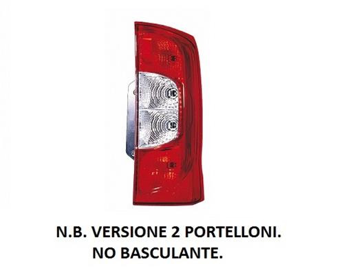 GRUPPO FANALE POSTERIORE DESTRO FIAT FIORINO DAL 10/2007 + FIAT QUBO DAL 01/2008 2 PORTE