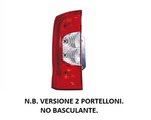 GRUPPO FANALE POSTERIORE SINISTRO FIAT FIORINO DAL 10/2007 + FIAT QUBO DAL 01/2008 2 PORTE