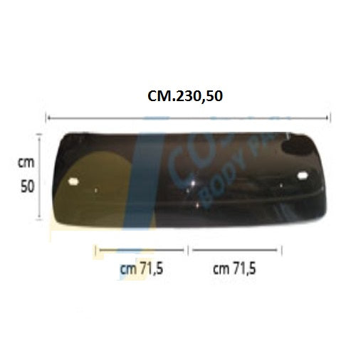 VISIERA PARASOLE MERCEDES ACTROS / MP1 TETTO BASSO CON FORI LUCE SENZA STAFFE