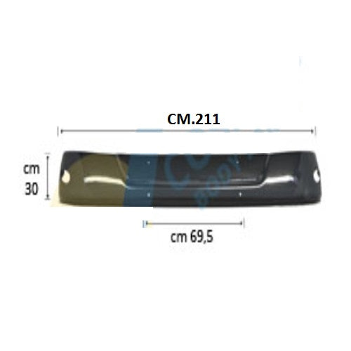 VISIERA PARASOLE IVECO EUROCARGO DAL 2008 75-120-130-180 + EUROCARGO DAL 2015 75-120-130-180 + TECTOR 75-120-130-180 TETTO ALTO/BASSO CON FORI LUCE SENZA STAFFE