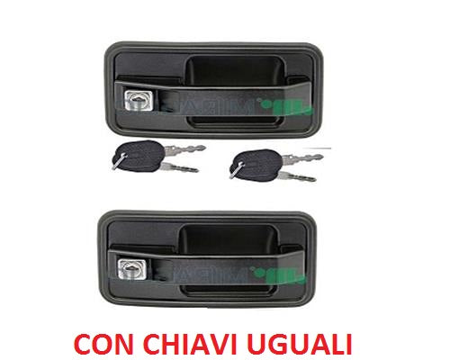 COPPIA MANIGLIE ESTERNE PORTA ANTERIORI FIAT DUCATO DAL 1984 AL 04/1990 CON CHIAVI UGUALI