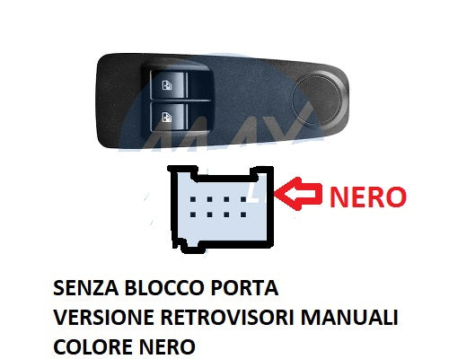 INTERRUTTORE ALZAVETRO SINISTRO SENZA BLOCCO PORTE FIAT DUCATO DAL 09/2006 + 01/2014 8 PIN