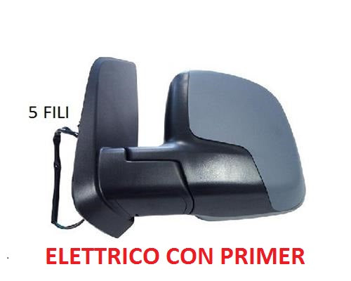 SPECCHIO RETROVISORE ESTERNO SINISTRO FIAT FIORINO DAL 10/2007 + FIAT QUBO DAL 01/2008 ELETTRICO CON PRIMER