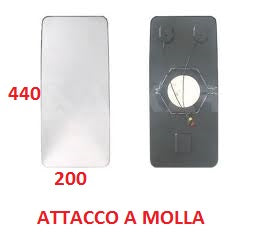 PIASTRA VETRO SPECCHIO IVECO EUROCARGO-TECH-STAR 440X200 ATTACCO A MOLLA TERMICO