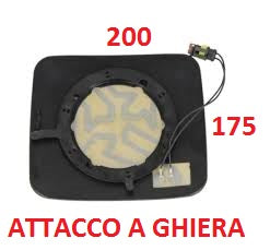 PIASTRA SPECCHIO RETROVISORE GRANDANGOLO 3°OCCHIO IVECO EUROCARGO-TECH-STAR ATTACCO A GHIERA 200X175
