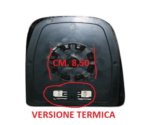 PIASTRA VETRO SPECCHIO SINISTRO IVECO DAILY 05/2006 AL 06/2014 SUPERIORE TERMICA