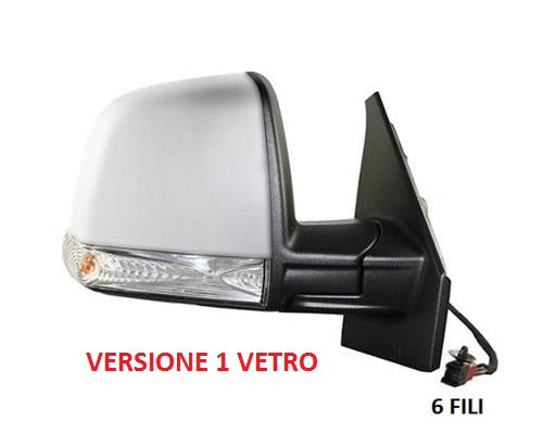 SPECCHIO RETROVISORE DESTRO ELETTRICO FIAT DOBLO DAL 12/2009 AL 12/2014 + 05/2015 CON PRIMER 6 PIN