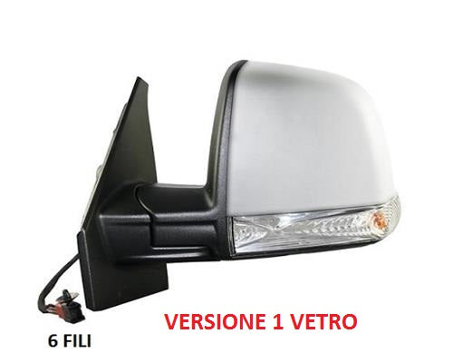 SPECCHIO RETROVISORE SINISTRO ELETTRICO FIAT DOBLO DAL 12/2009 AL 12/2014 + 05/2015 CON PRIMER 6 PIN