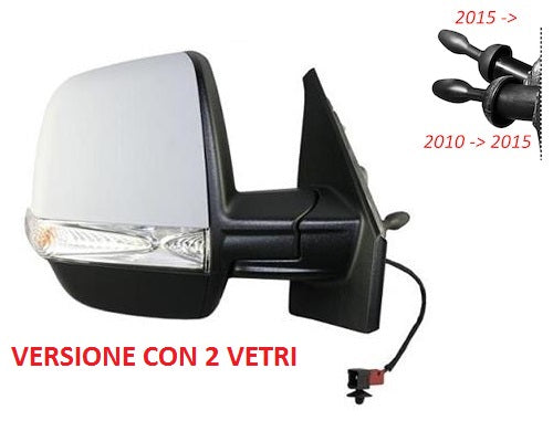 SPECCHIO RETROVISORE DESTRO MECCANICO FIAT DOBLO DAL 12/2009 AL 12/2014 CON PRIMER