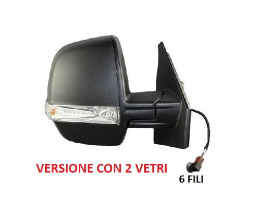 SPECCHIO RETROVISORE DESTRO ELETTRICO FIAT DOBLO DAL 12/2009 AL 12/2014 + 05/2015 NERO