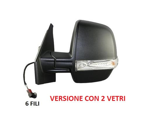 SPECCHIO RETROVISORE SINISTRO ELETTRICO FIAT DOBLO DAL 12/2009 AL 12/2014 + 05/2015 NERO