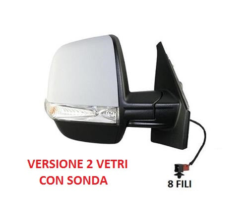 SPECCHIO RETROVISORE DESTRO ELETTRICO FIAT DOBLO DAL 12/2009 AL 12/2014 + 05/2015 CON PRIMER + SONDA