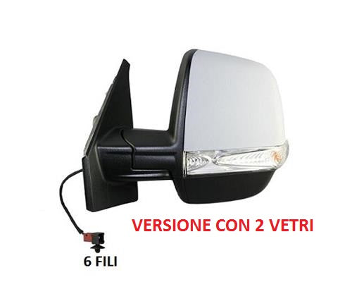 SPECCHIO RETROVISORE SINISTRO ELETTRICO FIAT DOBLO DAL 12/2009 AL 12/2014 + 05/2015 CON PRIMER